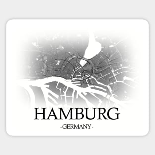 Hamburg City Map - Cartography Black Magnet